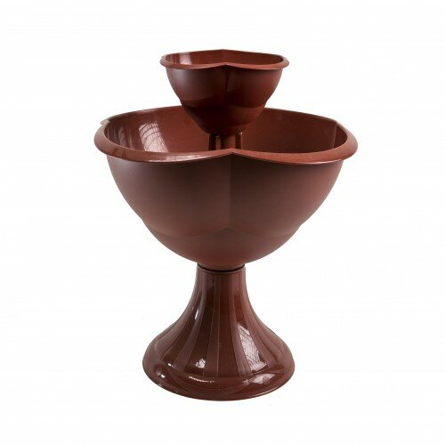 фото Кашпо 2-Х ярусное водопад 3,5Л+30Л белый терракот(1,3)БР