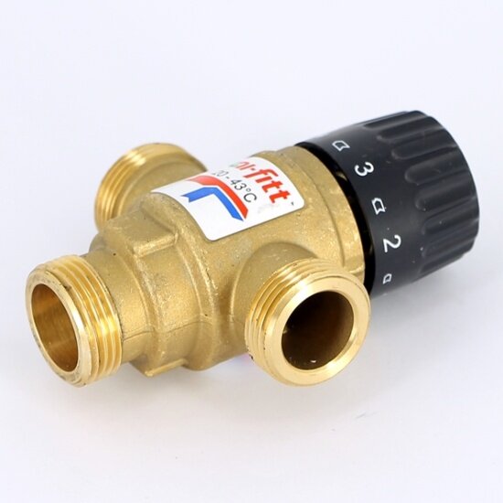 Клапан Uni-fitt Н 3/4" термосмесительный 20-43°С, Kvs 1,6 смешение боковое, шт