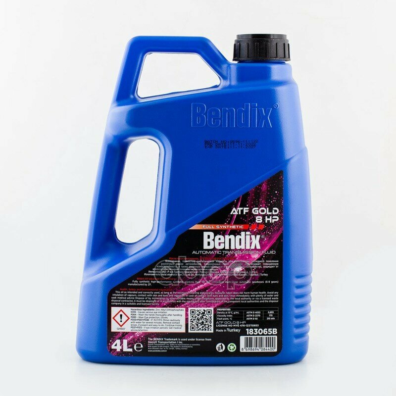 Масло Трансмиссионное Bendix Gold Atf 8 Hp Синтетическое 4 Л 183065b BENDIX183065B