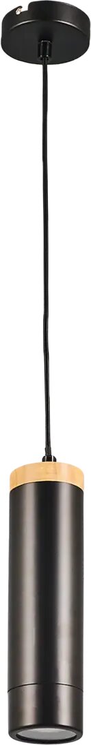 фото Подвесной светильник деревянный Inspire Minaki 1хGU10x42 Вт металл/дерево, цвет черный матовый