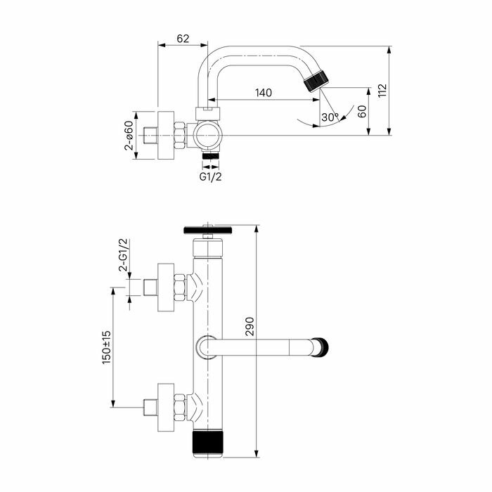 Смеситель для ванны черный IDDIS Grange (GRABLR2i02WA) - фотография № 2