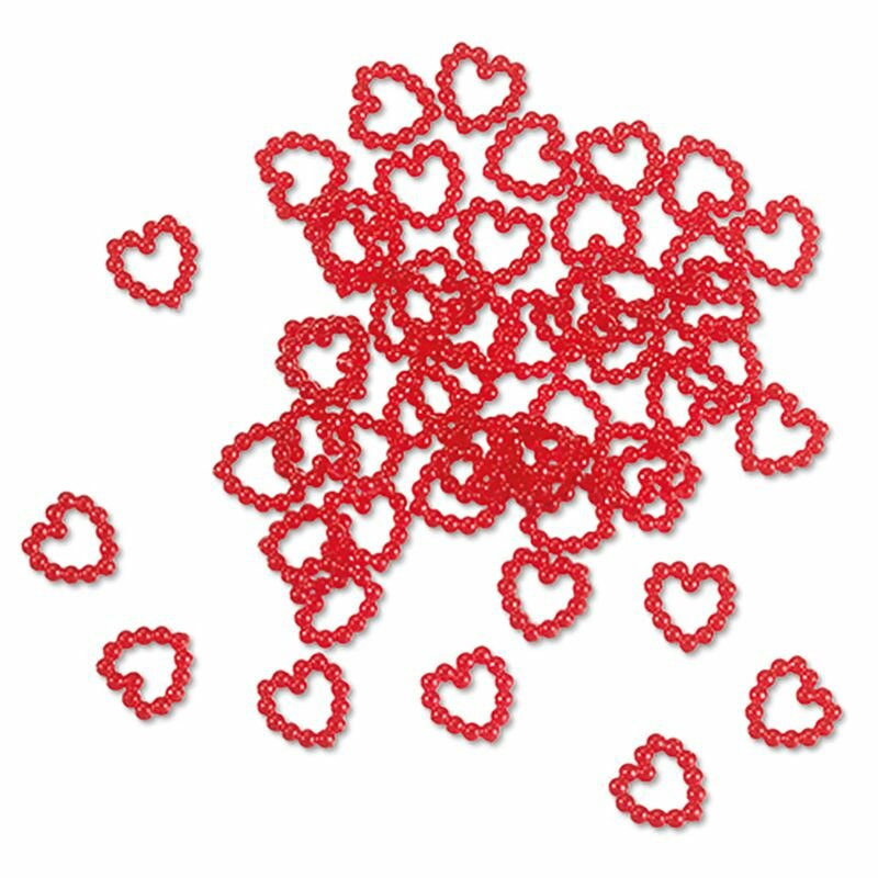 Набор декоративных элементов EFCO "Бусины в виде сердца", красные, 50 шт