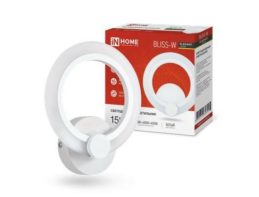 фото ASD/inHome светильник светодиодн. БРА управл. 15W(1050lm) 2K-4K-6K 200x45 бел ELEGANT BLISS-15W STEP COLOR 5345 (арт. 800860)