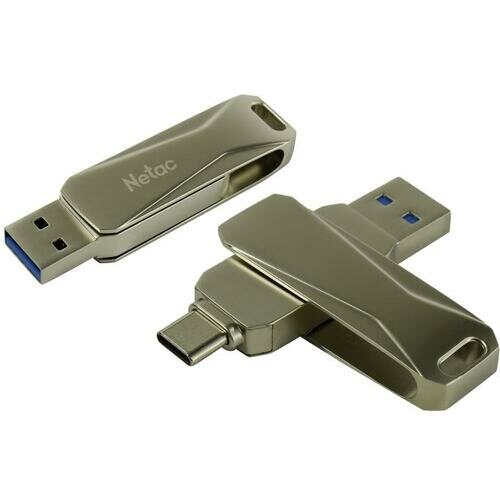 Флеш Диск 512Gb Netac U782C (NT03U782C-512G-30PN) USB3.0+TypeC металлическая