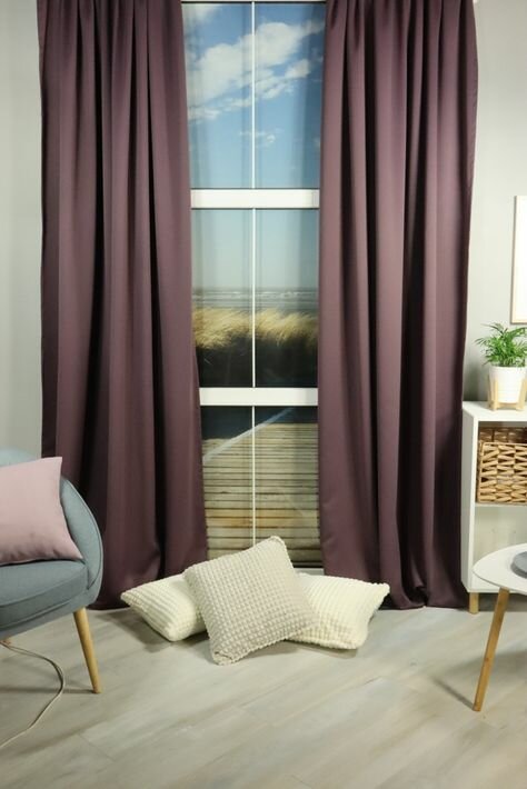 фото Комплект штор блэк-аут Linen Way лиловый 150х270