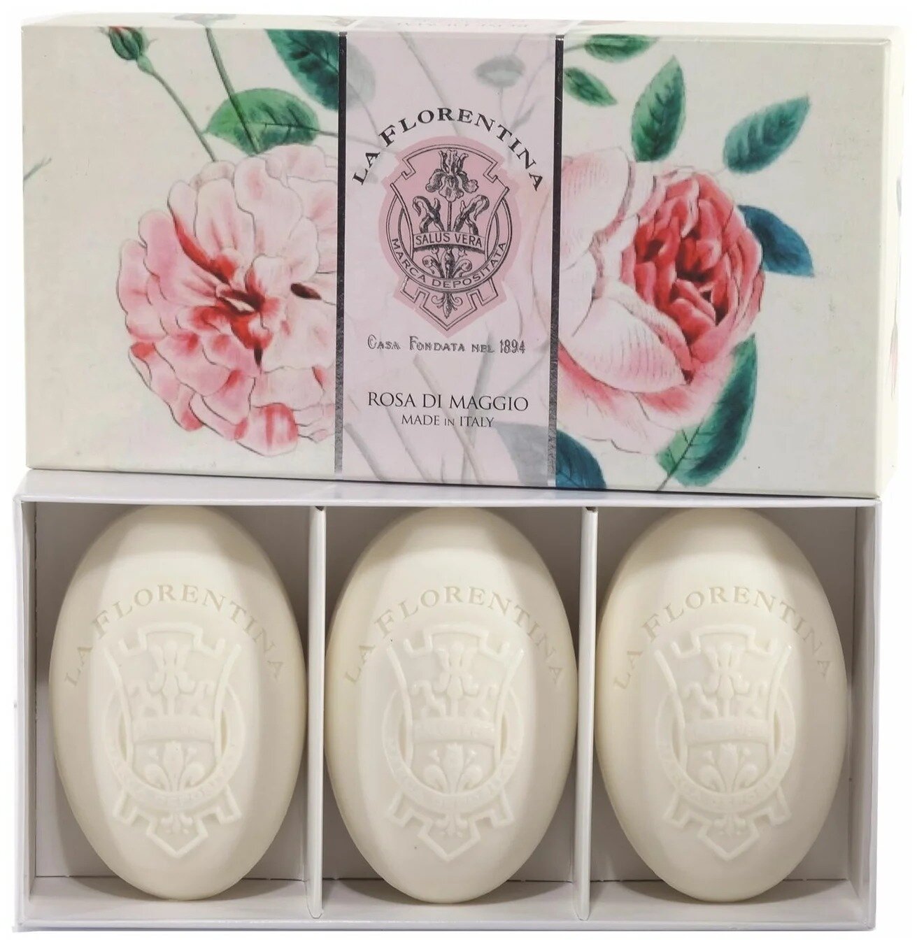Мыло туалетное La Florentina Hand Soap Set Rose of May с экстрактом майской розы 3 шт по 150 г