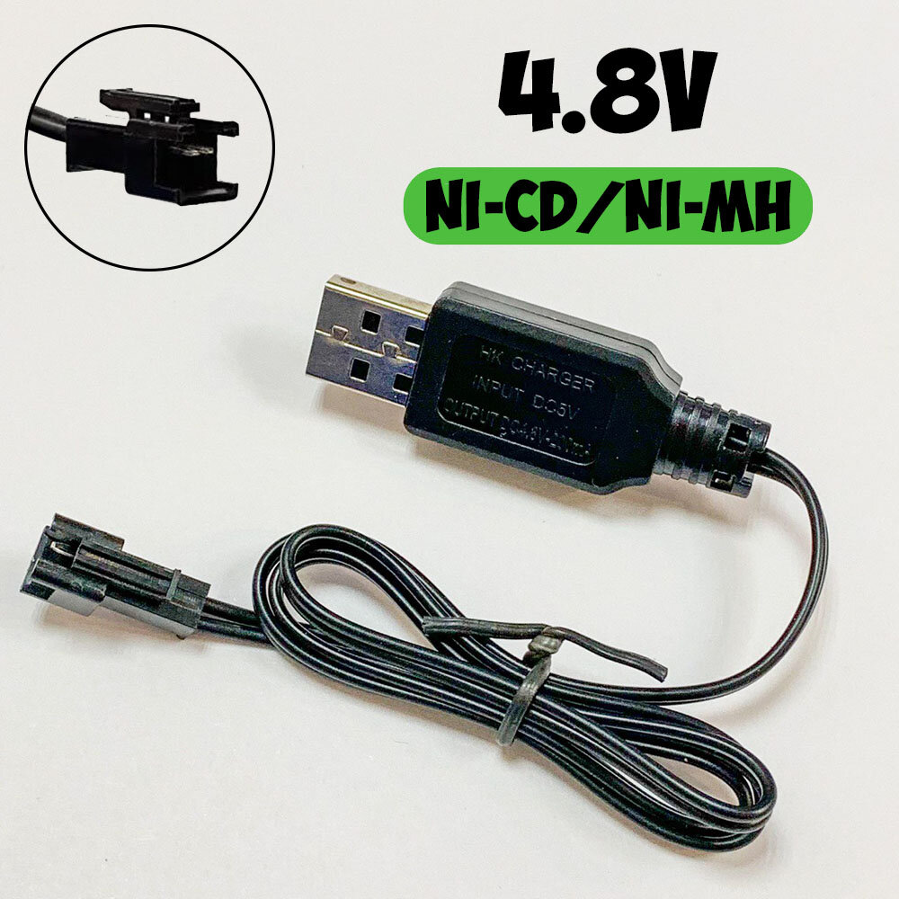 фото USB зарядное устройство 4.8V для Ni-Cd Ni-MH аккумуляторов 4,8 Вольт зарядка разъем USB SM-2P СМ-2Р YP зарядка на р/у машинку-перевертыш