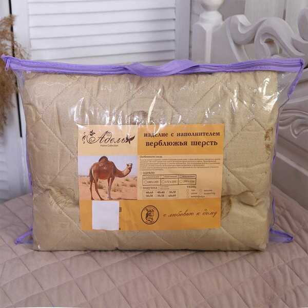 Одеяло Верблюд облег 172х205 см, полиэфирное волокно 150г, 100% полиэстер - фотография № 4