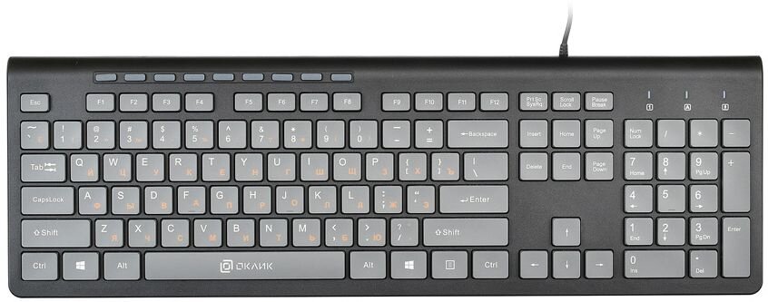 Клавиатура OKLICK 480M Multimedia Keyboard Black-Grey USB