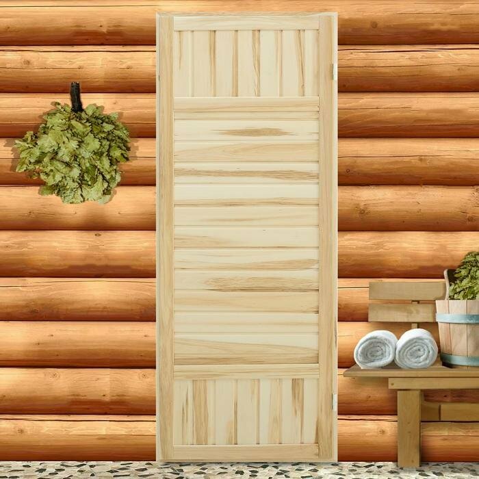Дверь для бани и сауны липа Эконом, 180х70 см - фотография № 1