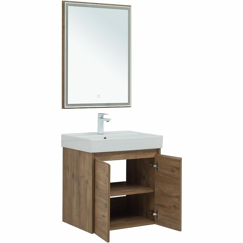 Комплект мебели для ванной Aquanet Nova Lite 60 302534 подвесной Дуб рустикальный - фотография № 8