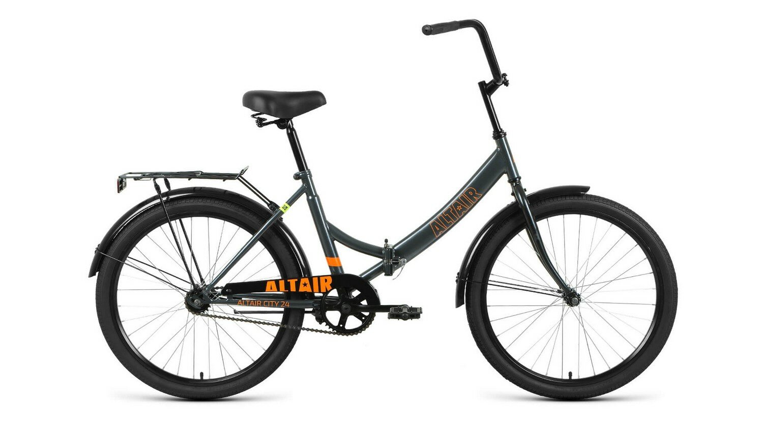 Складной велосипед Altair City 24 FR год 2023 цвет Серебристый-Оранжевый ростовка 16