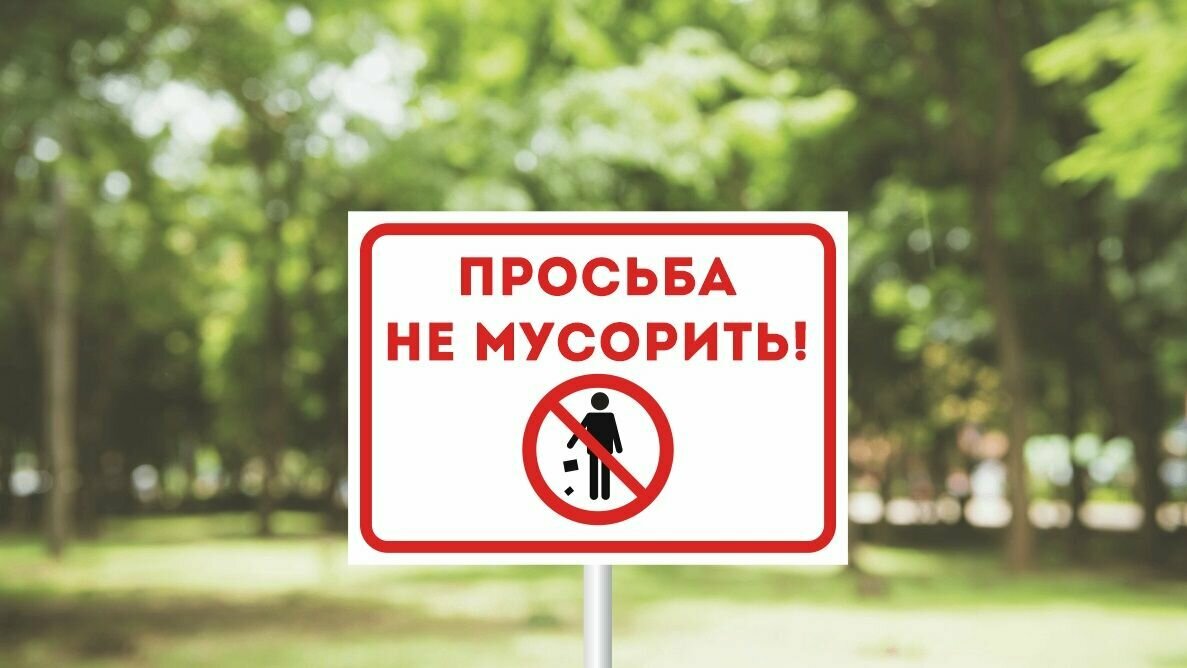 Табличка на металле информационная предупреждающая " Не мусорить " 42 х 29.7 см 1 шт.