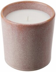 Икея / IKEA LUGNARE, лугнаре, ароматическая свеча в керамической чаше, розовая, 50 часов, жасмин