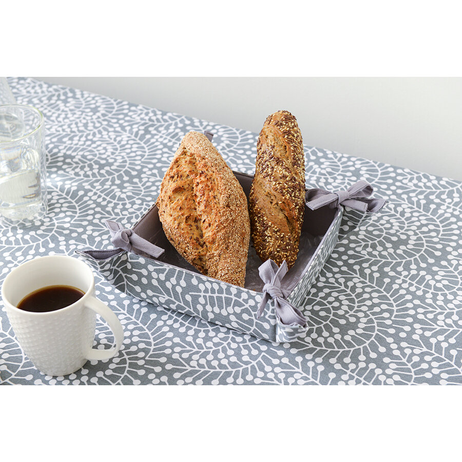Корзинка для хлеба серого цвета с принтом Спелая Смородина из коллекции scandinavian touch, 30х30 см - фотография № 2