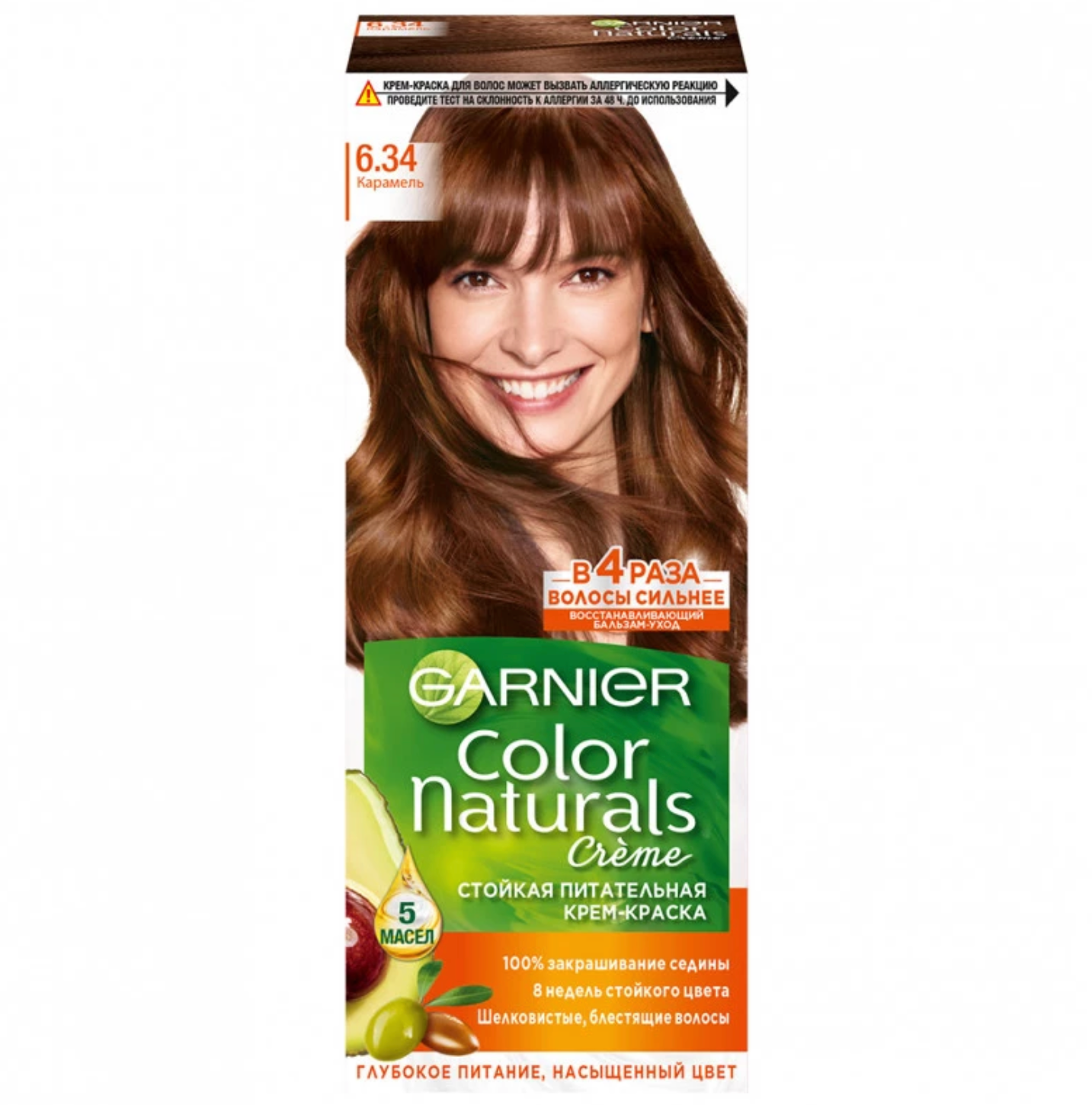 Гарнье / Garnier Color Naturals Крем-краска для волос тон 6.34 Карамель