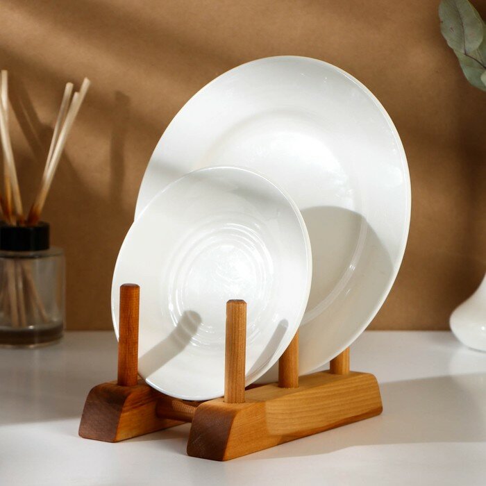 фото Подставка для разделочных досок, крышек и тарелок Adelica, 17×13×13 см, пропитано минеральным маслом, берёза