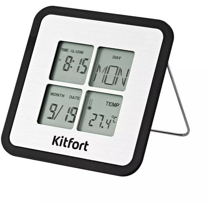 Часы КТ-3301, термометр, календарь, таймер, белый - фотография № 1