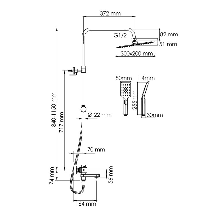 Душевая стойка WasserKRAFT A199.069.126.010.CH Thermo - фотография № 3