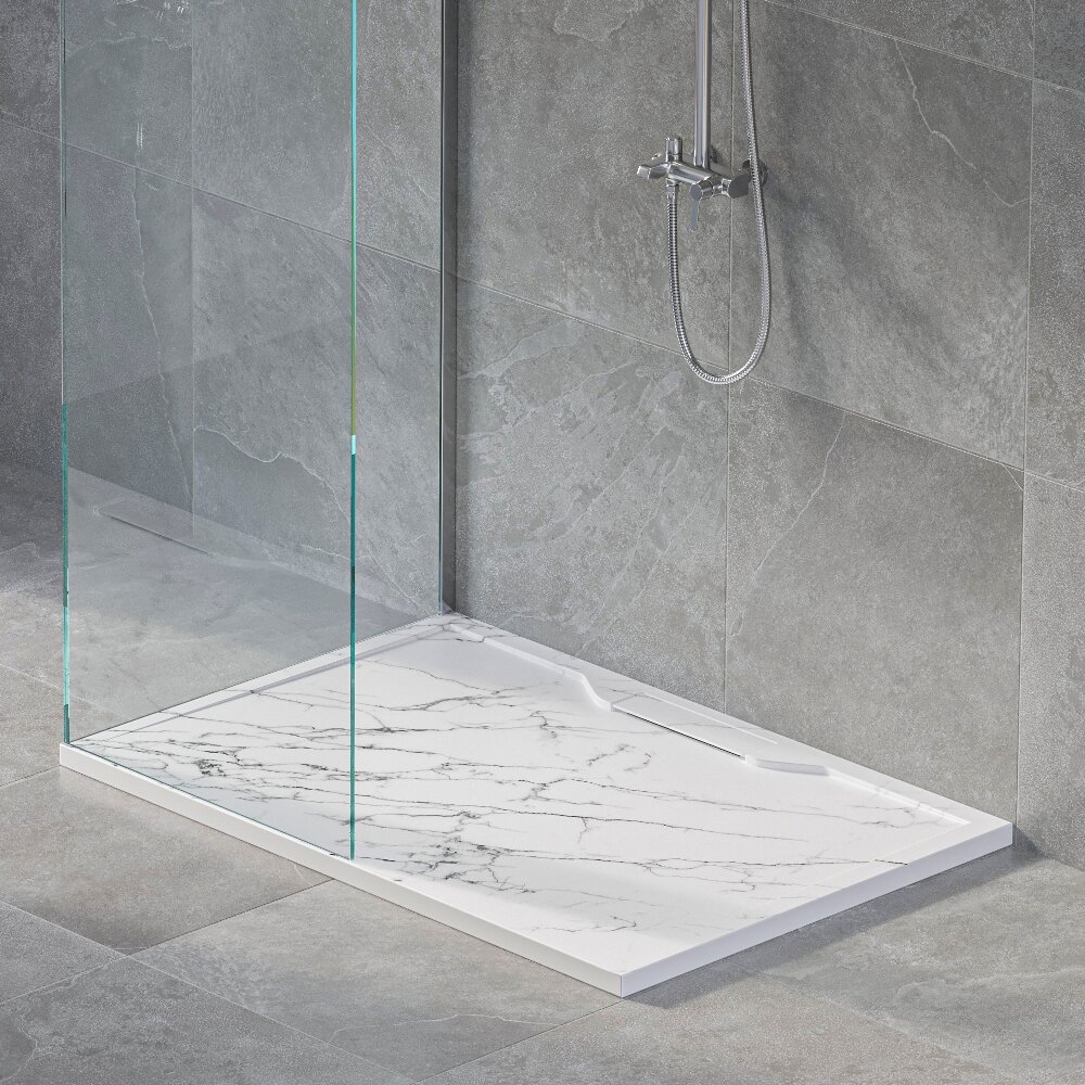 Душевой поддон RGW Stone Tray STE MW 80x120 Белый Мрамор