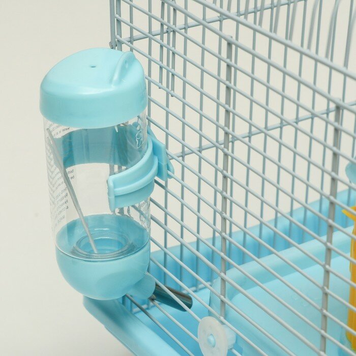 Клетка для грызунов Пижон, укомплектованная с замком, 37 х 27 х 30 см, голубая - фотография № 5