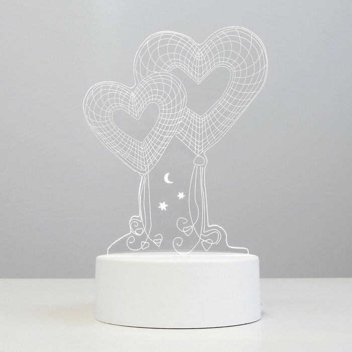 3D светильники RISALUX Светильник сенсорный "Два сердца" LED 3 цвета от USB - фотография № 9