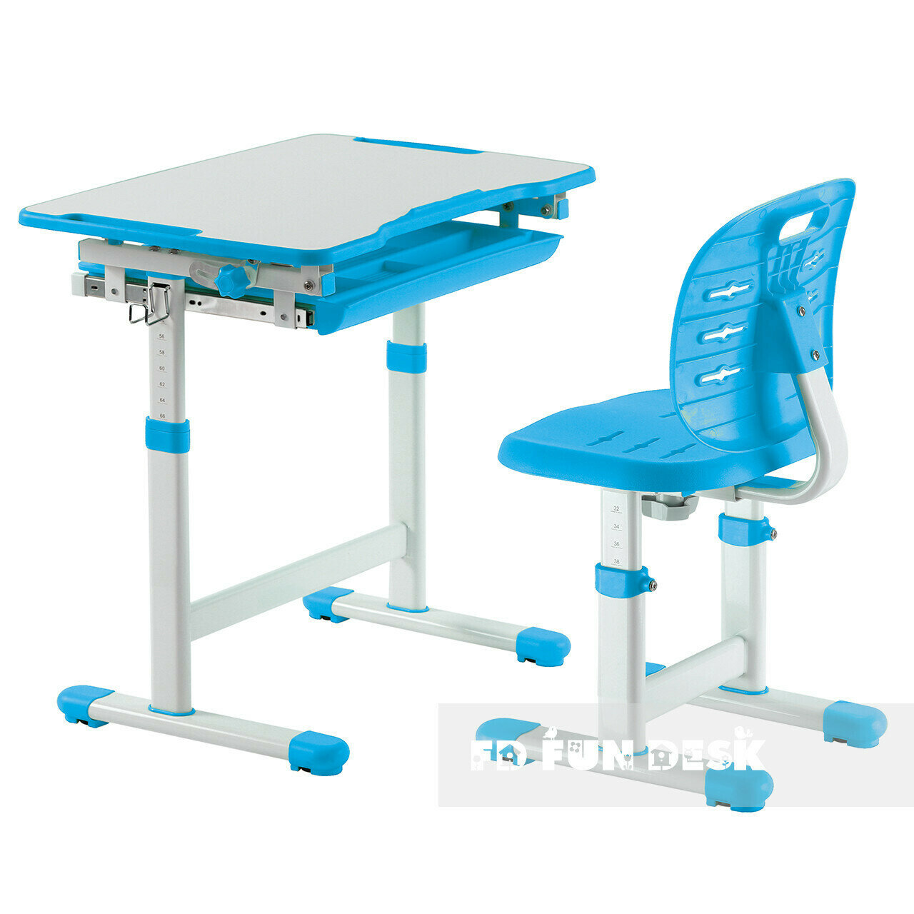 Парта для малышей и стул FUN DESK Piccolino II Голубой