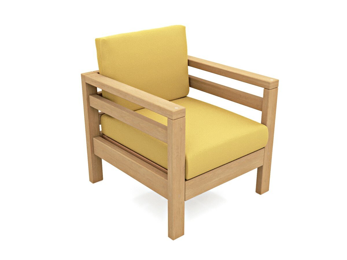 Садовое кресло Soft Element Бонни желтый, массив дерева, велюр, на террасу, на веранду, для дачи, для бани - фотография № 2