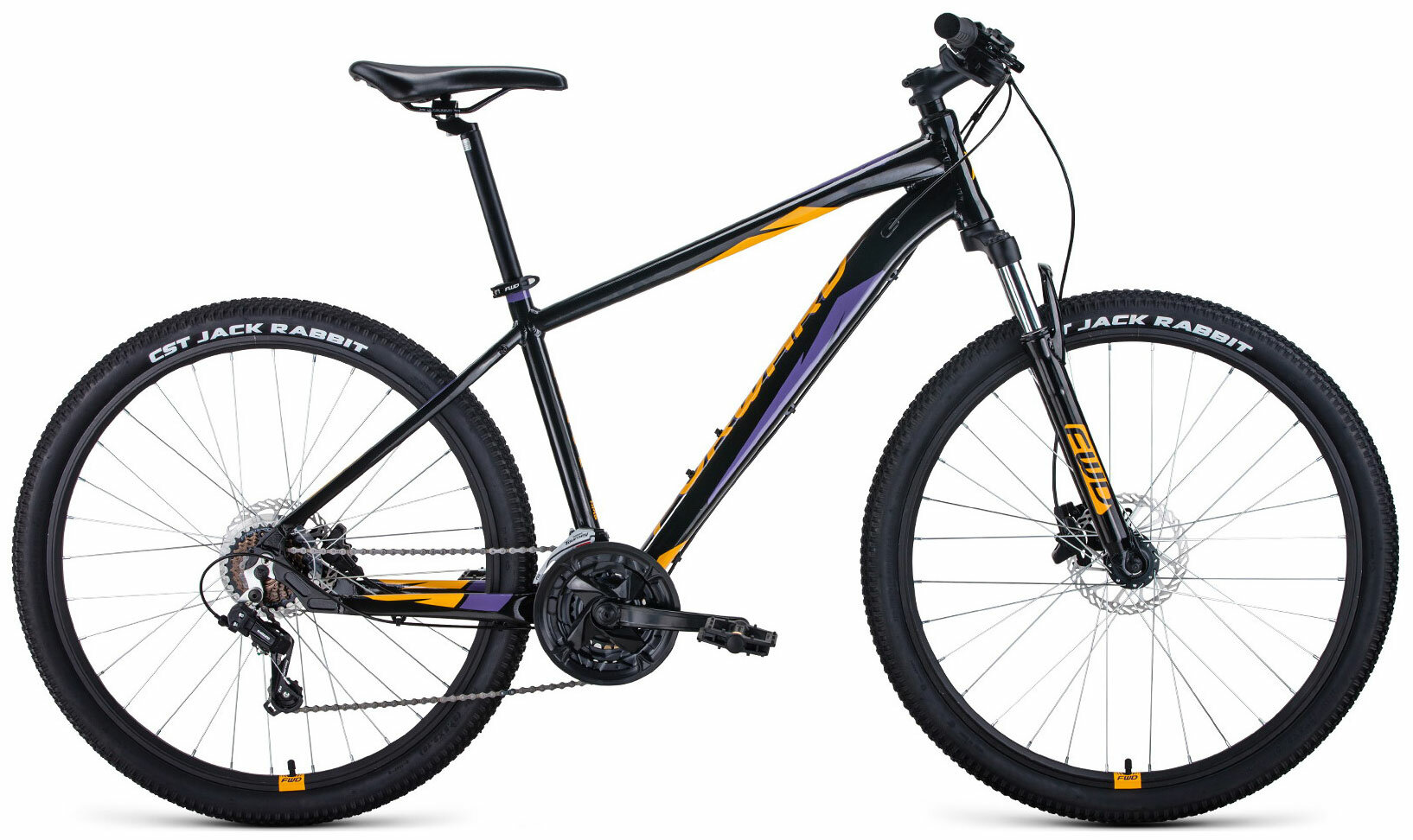 Велосипед Forward APACHE 27,5 3.0 disc 2021 рост 19'' черный/оранжевый RBKW1M67Q036