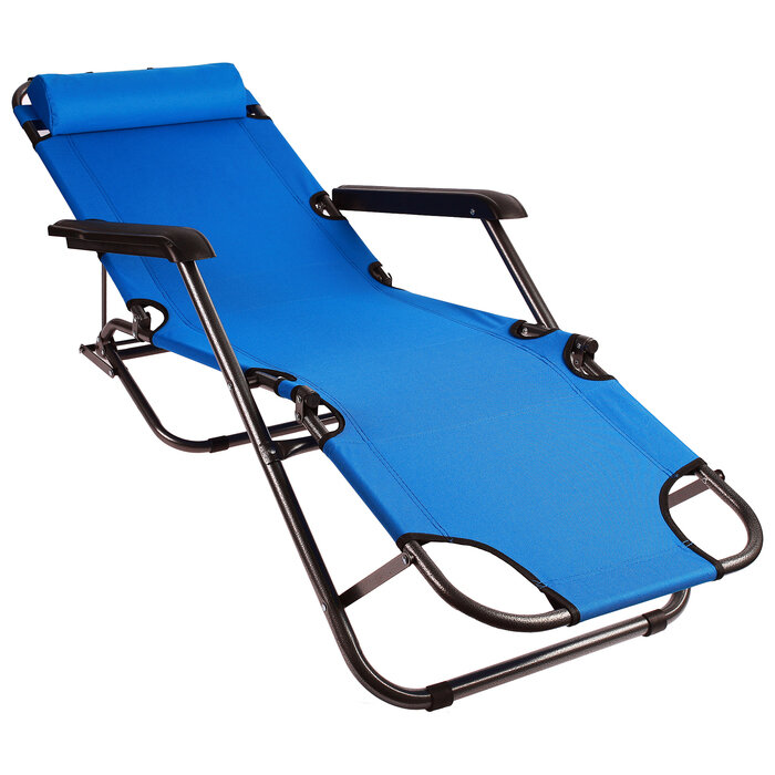 Кресло-шезлонг Maclay туристический 153 х 60 х 79 см, до 100 кг, синий - фотография № 2