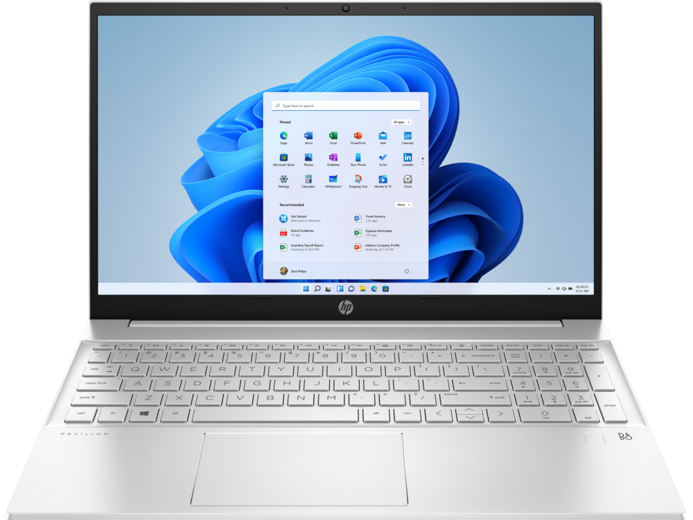 Ноутбук HP Pavilion 15-eh2055nw, 15.6" (1920x1080) IPS/AMD Ryzen 5 5625U/8ГБ DDR4/512ГБ SSD/Radeon Graphics/Без ОС, серебристый [715J7EA]