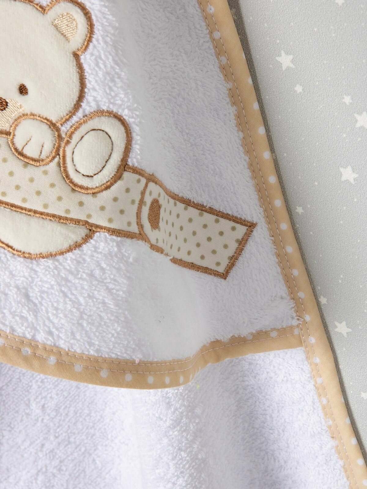 Полотенце для новорожденного детское махровое с вышивкой уголок для мальчика и девочки для ванной банное 80*90 см - фотография № 9