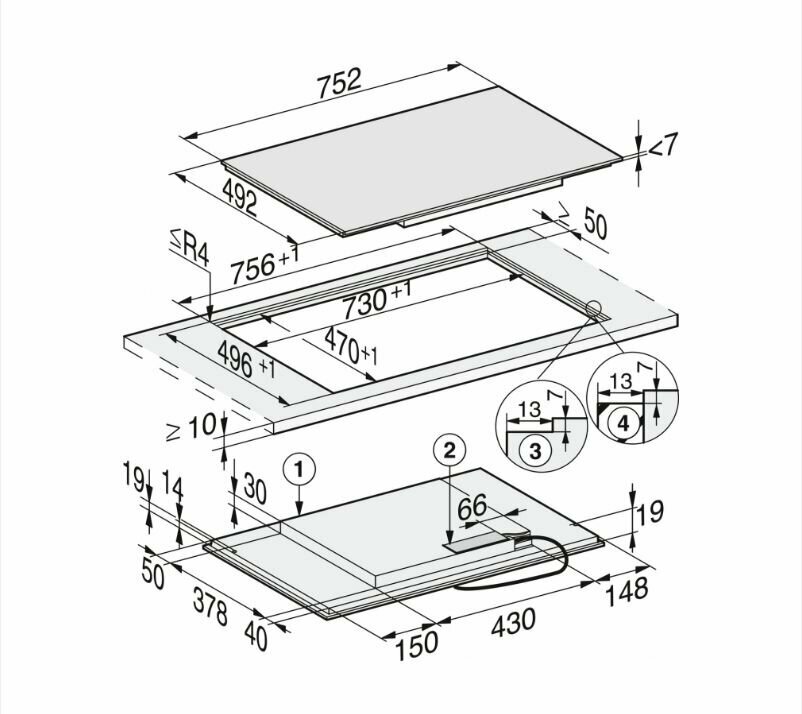 Панель конфорок индукционная Miele KM7414 FX 26741460RU - фотография № 3