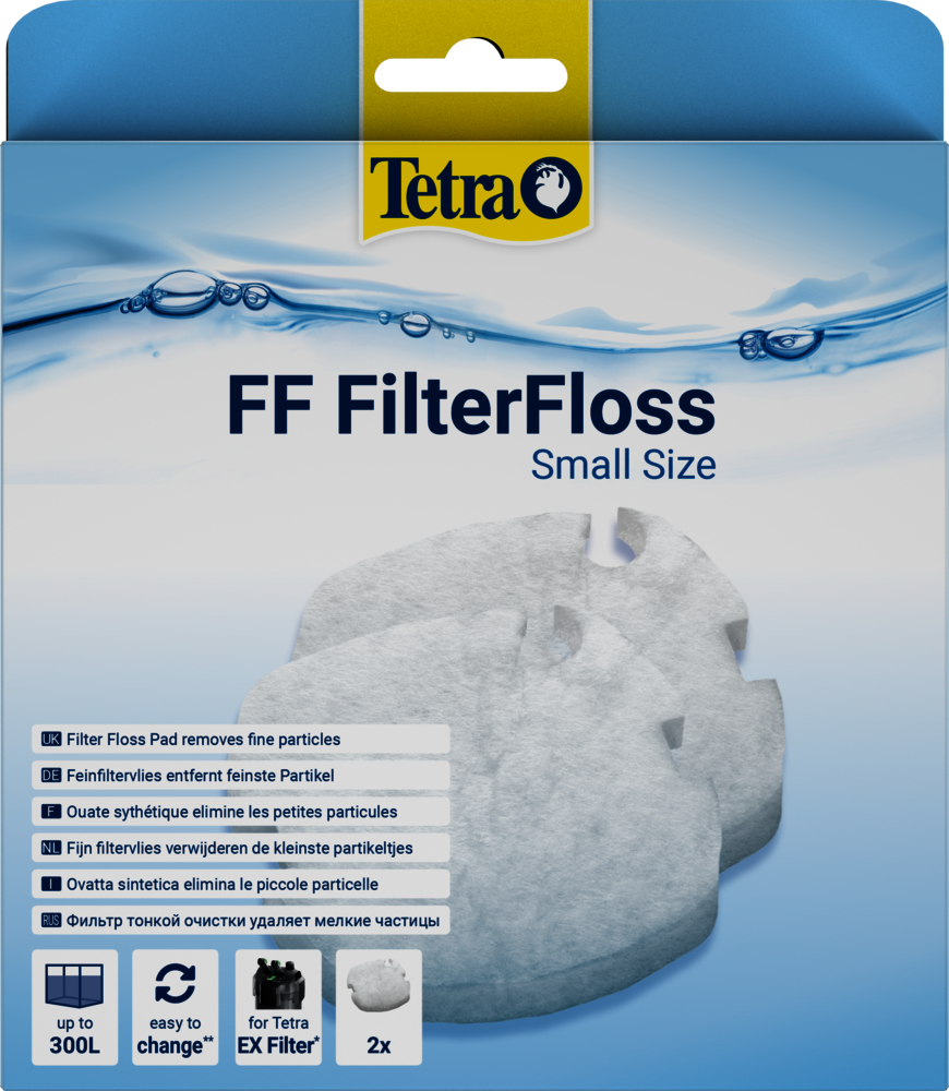 Фильтрующий материал FF FilterFloss Small для фильтров Tetra EX 400/500/600/700/800/1000 /синтепон/ 2 шт. - фотография № 1