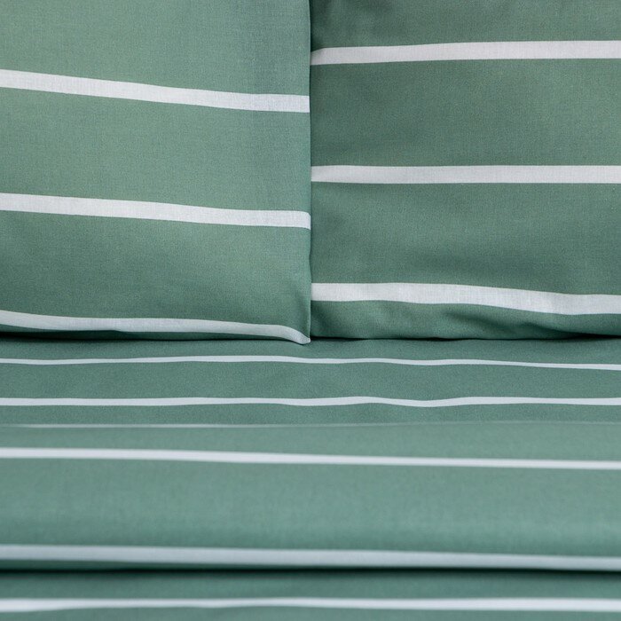 Постельное бельё Этель Дуэт Mint stripes 143х215 см-2шт, 220х240см, 70х70см-2шт, 100% хлопок, поплин - фотография № 2