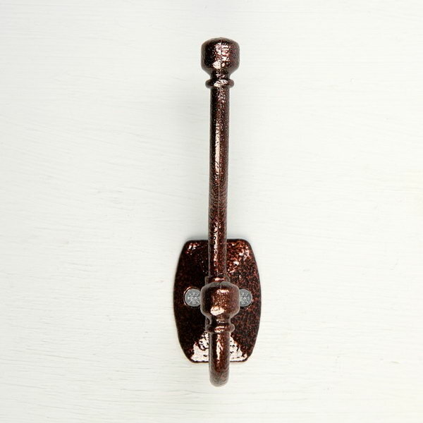 Крючок мебельный двухрожковый КМ03SU, цвет медь на черном - фотография № 3