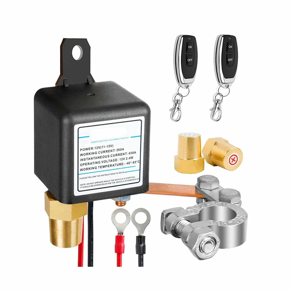 фото Универсальное реле переключателя батареи MyPads 12V 200A с беспроводным пультом дистанционного управления (2 пульта)