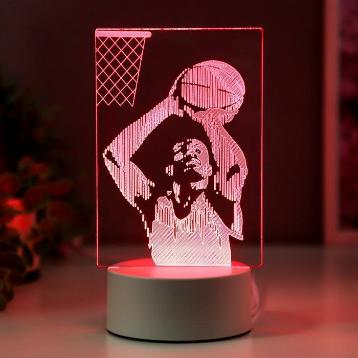 RISALUX Светильник "Баскетбол" LED RGB от сети 9,5х11х20 см - фотография № 3