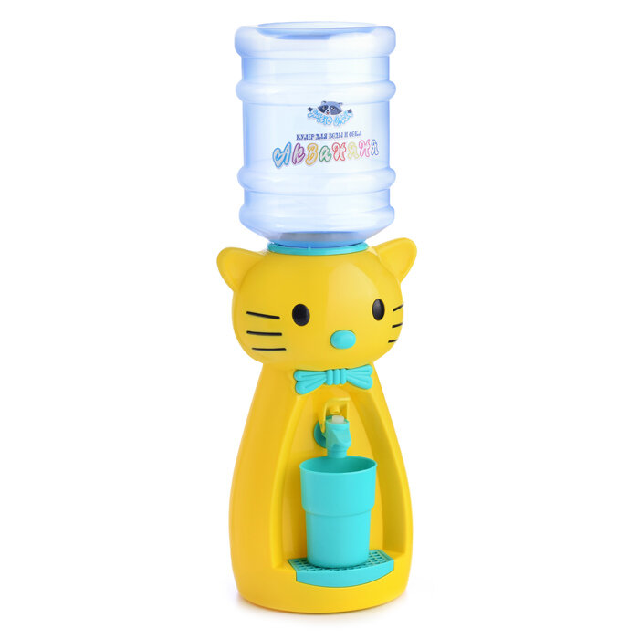 Кулер детский для воды Кошка желтая с бирюзой - фотография № 2