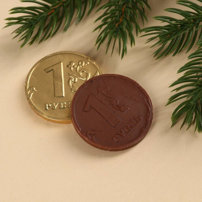 Шоколадная монета «Чудо» на открытке, 6 г. - фотография № 2