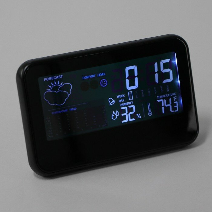 Метеостанция Irit IR-708, будильник, часы, календарь, термометр, цветной дисплей, 3хААА - фотография № 1