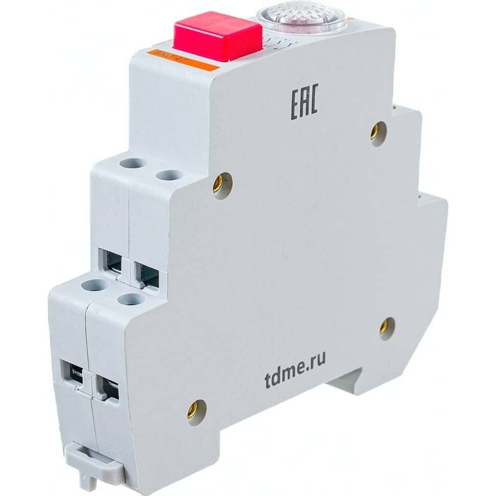 Кнопочный выключатель с индикацией TDM ВКИ-47 красный LED 2НО;1НЗ AC/DC SQ0214-0002