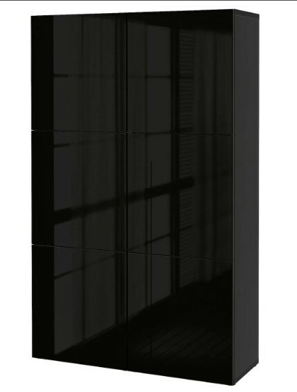 IKEA BESTA Икея бесто Секция полок/верхний доп. модуль - черно-коричневый - фотография № 3