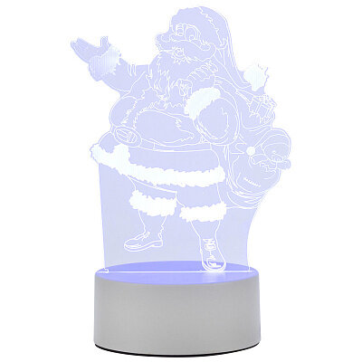 Светильник-ночник декоративный Голубой свет . Дизайн : Дед Мороз. Питание от USB (шнур 1 м в комплекте) - фотография № 2