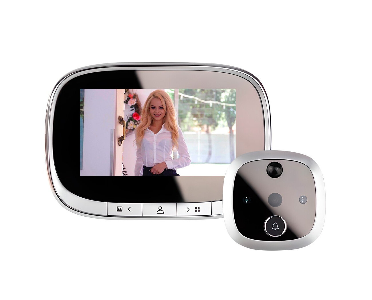 Дверной видеоглазок i-Home S55(1MP) (Q21943SF5) с цветным экраном. Запись на SD карту по датчику движения. Толщина двери: 35-100 мм. Цветной ЖК-экран.