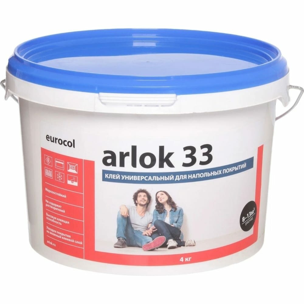 ARLOK Клей 33 4кг для напольных покрытий/рулонных ПВХ/ковровых и текстильных покрытий 00000005313