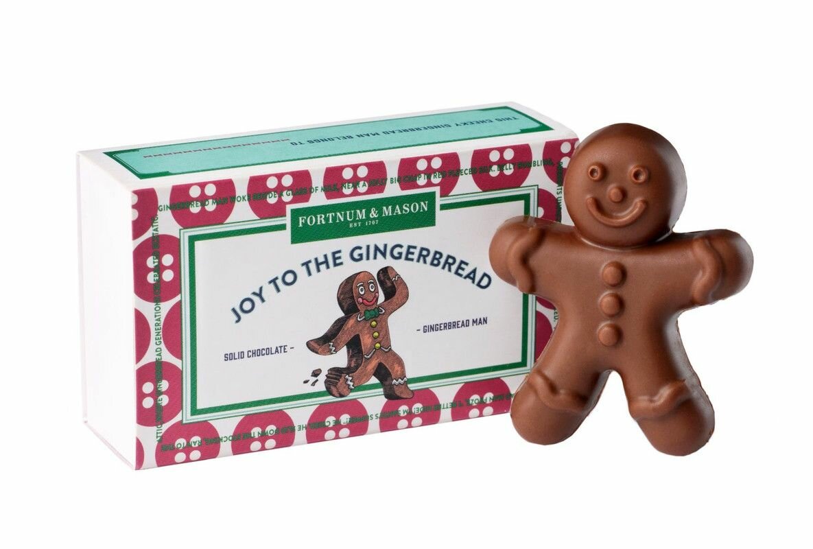 Шоколадная фигурка пряничного человечка Fortnum&Mason Chocolate Gingerbread Man Matchbox (6 x 32 гр) - фотография № 1