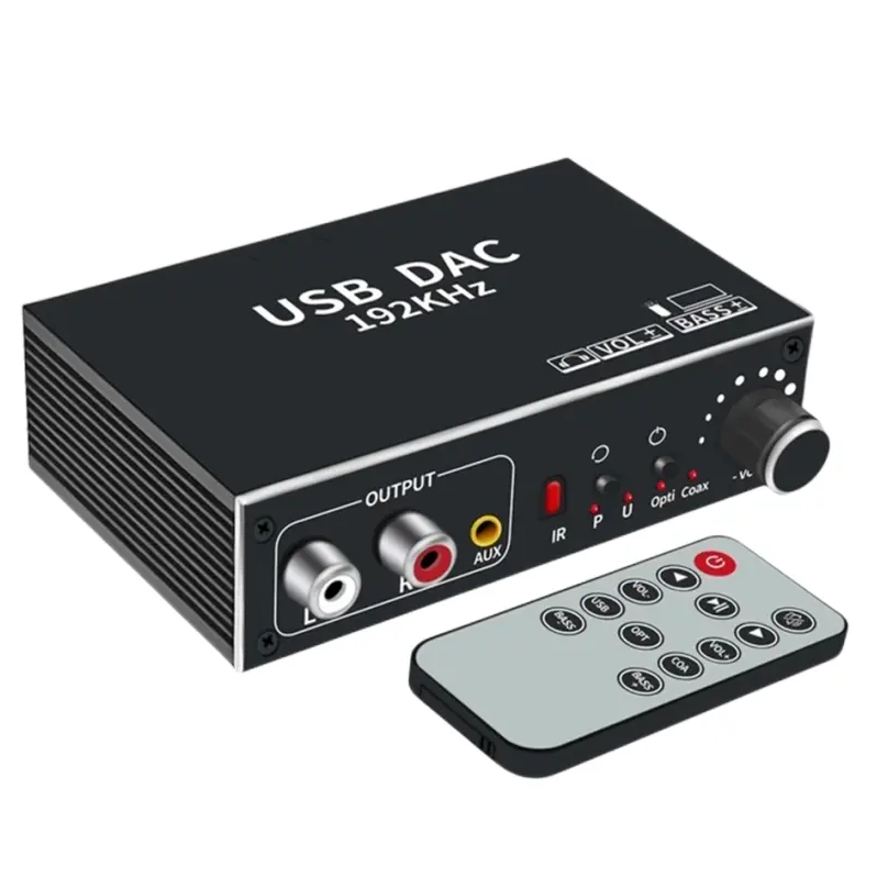 Цифро-аналоговый преобразователь декодер USB DAC 192kHz (S/PDIF Coaxial RCA AUX Vol Bass)