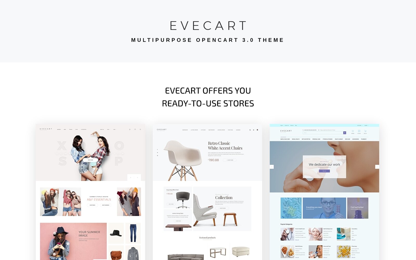 Evecat - Amazing Fashion Multipurpose Store Шаблон OpenCart