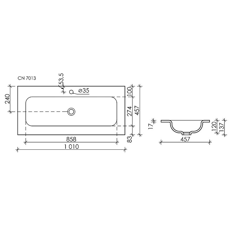 Раковина Ceramica Nova Element 101 CN7013 Белая - фотография № 3